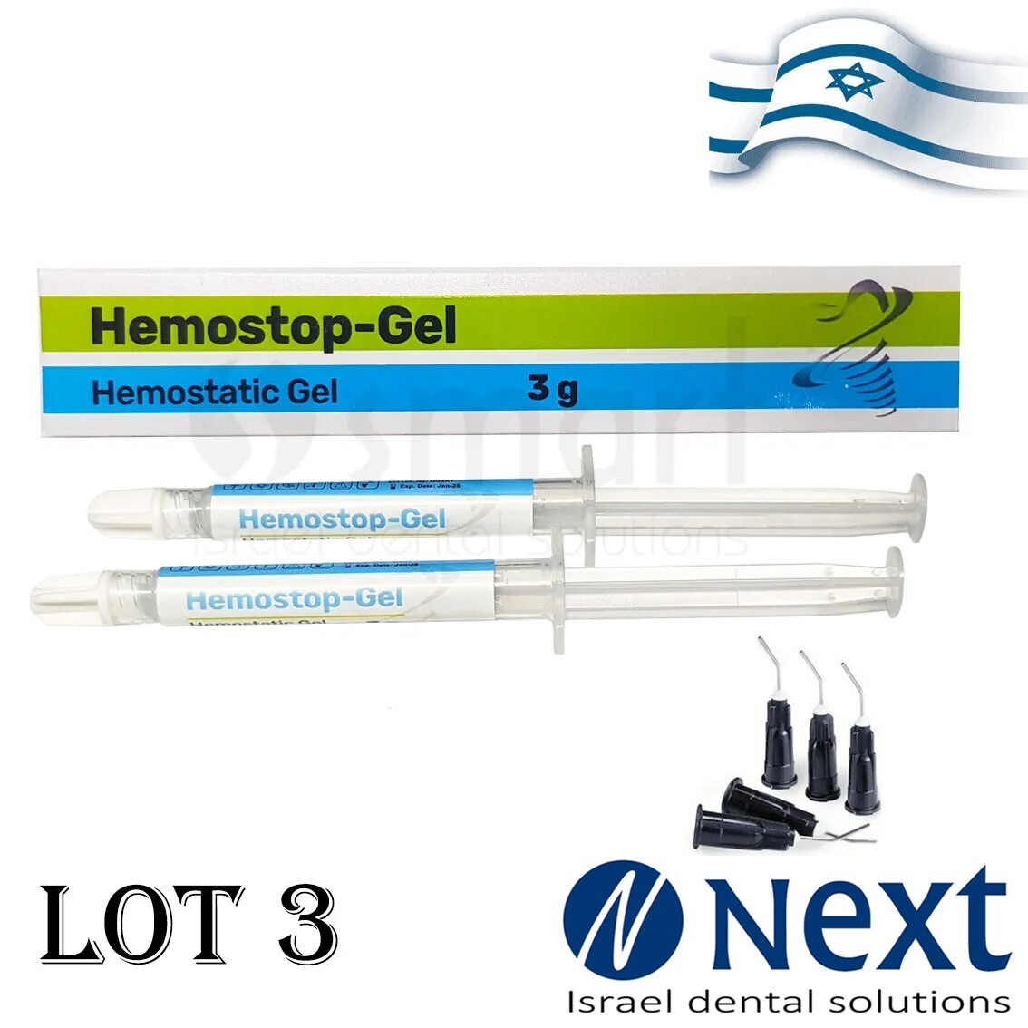 LOTX3 Dental Hemostop-Gel Hemostatic gel 25% Aluminium Chloride 2×3 gr gingival