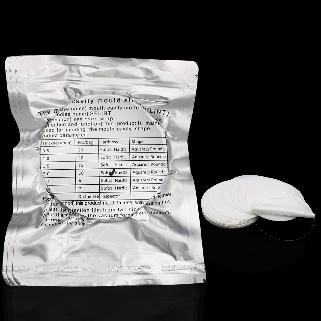 2.0mm Dental Splint Thermoforming Material for Vacuum Forming Hard Round Shape