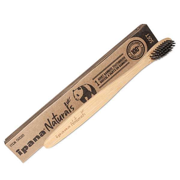 ipana Naturals Adult Bamboo Soft Toothbrush, 32 Tufts, Cello Wrapped, 10/Box.