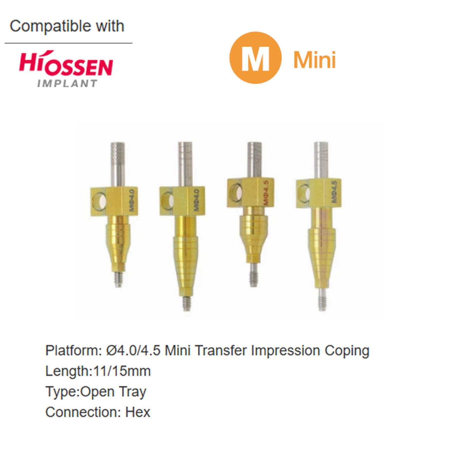Hiossen ET TS Transfer Coping Open & Closed Tray Implant Impression Pick Up Tool