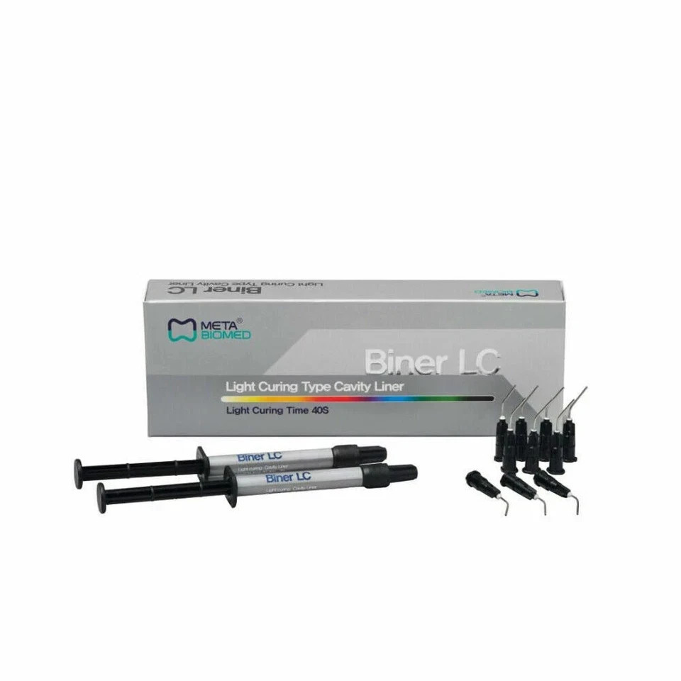 Meta Biomed Biner LC Light Cure Radiopaque Cavity Liner Base 2x2g Dental FS