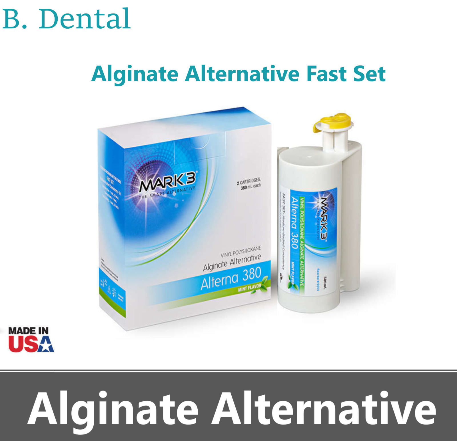 Dental Alginate Substitute 380 Alginate Alternative Fast Set Mint 1/bx. MARK3®