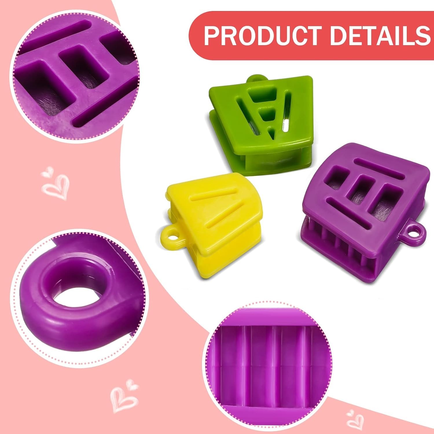 12 Pcs Color-Coded Dental Mouth Props – Silicone Blocks for Easy Size Selection