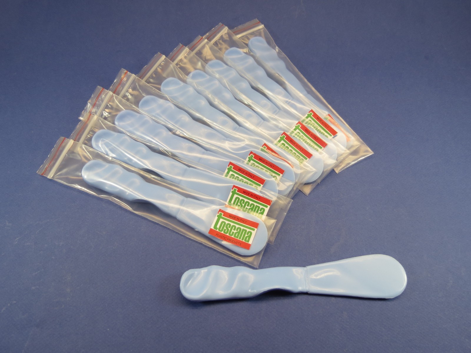 Dental Spatula Plaster Plastic Blue Type Handle Kit /10 TOSCANA