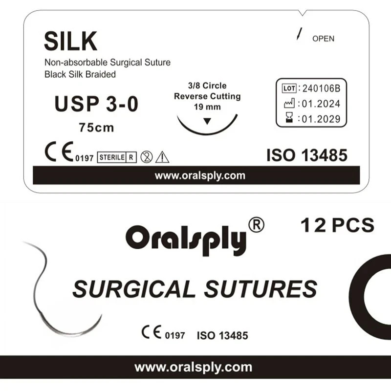 SILK 3-0 Non-absorbable Sutures 3/8 Reverse Cut EXP 2029