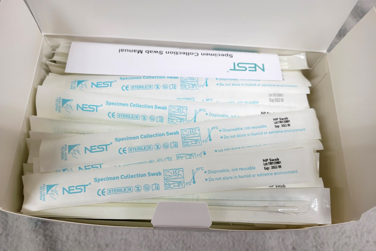 Nasopharyngeal Sterile Specimen Collection Swab – Nest Scientific – 100 per box