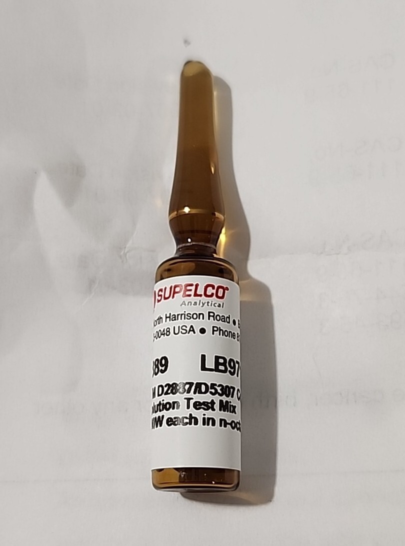 *NEW* Sigma-Aldrich Supelco 48889 ASTM D2887/D5307 Column Resolution Test Mix 1%