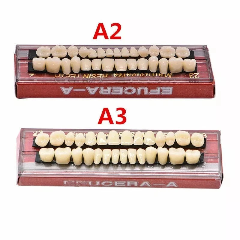 28Pcs A2+28Pcs A3 False Teeth Dental Acrylic Resin Denture Teeth #23 Shade