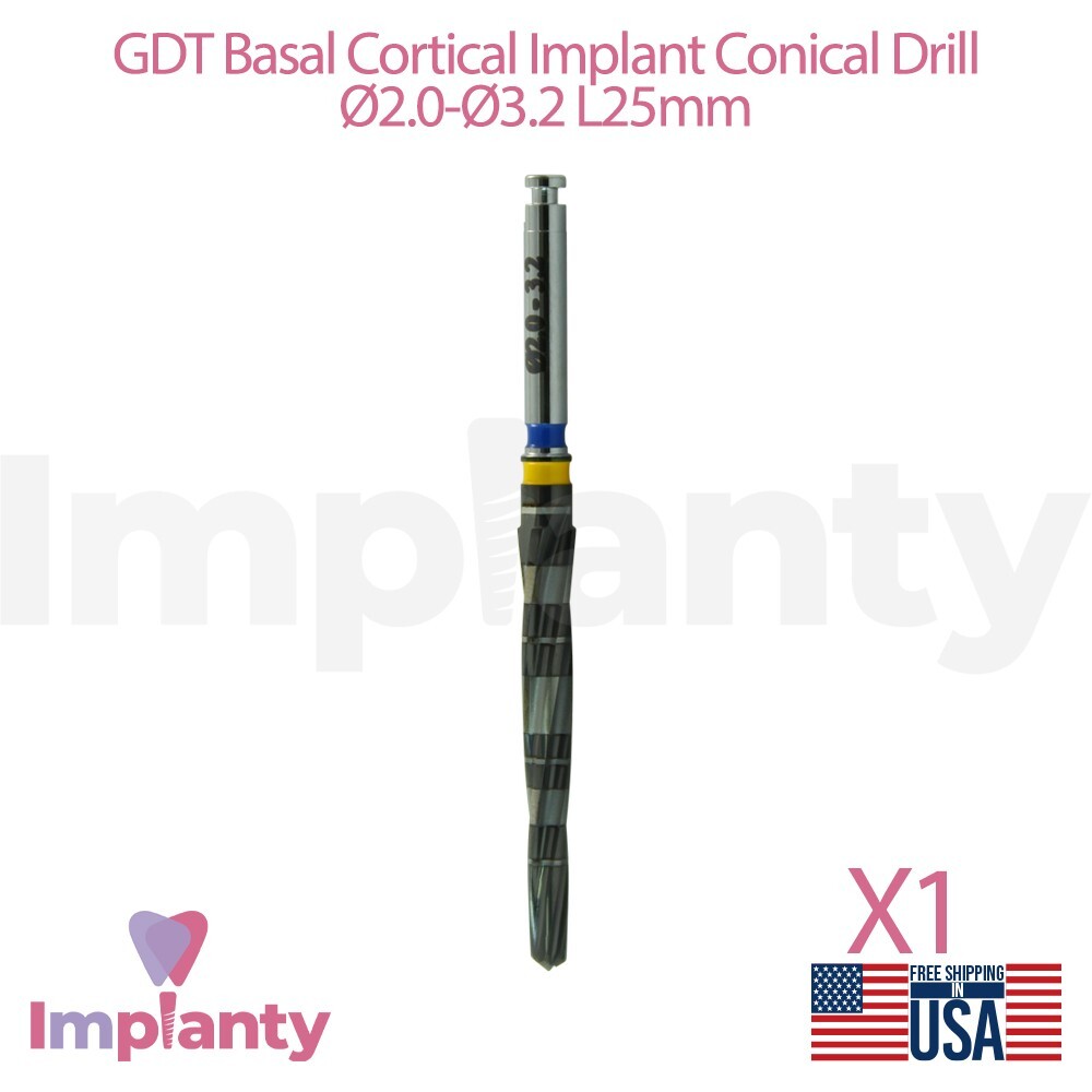 1x GDT Basal/Cortical Conical Drill Ø2.0mm-Ø3.2mm L25mm Socket Expansion Tool