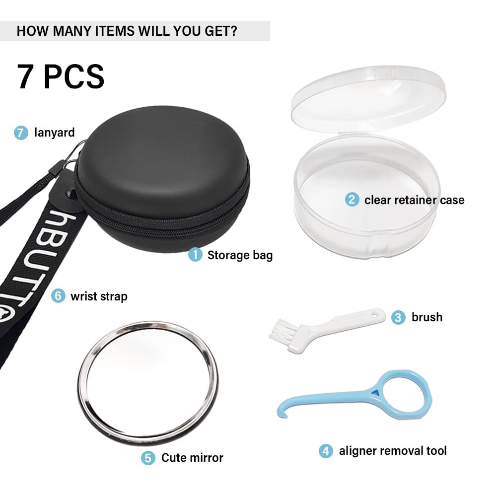 Gxamz Orthodontic Retainer Organizer Bag Aligner Case Travel Black regular