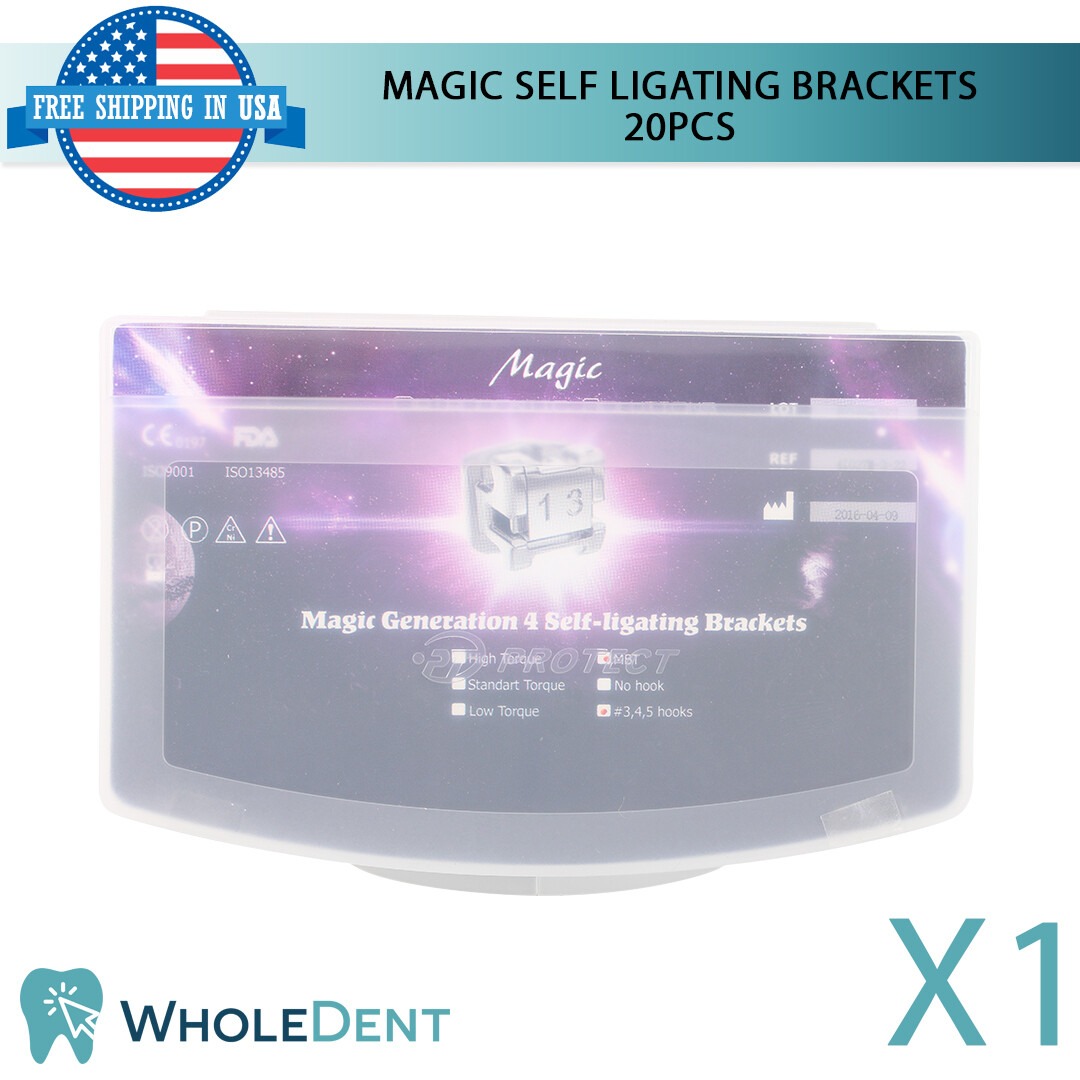 Orthodontic Dental Self Ligating Metal Brackets Braces Kit MBT Magic 20pcs