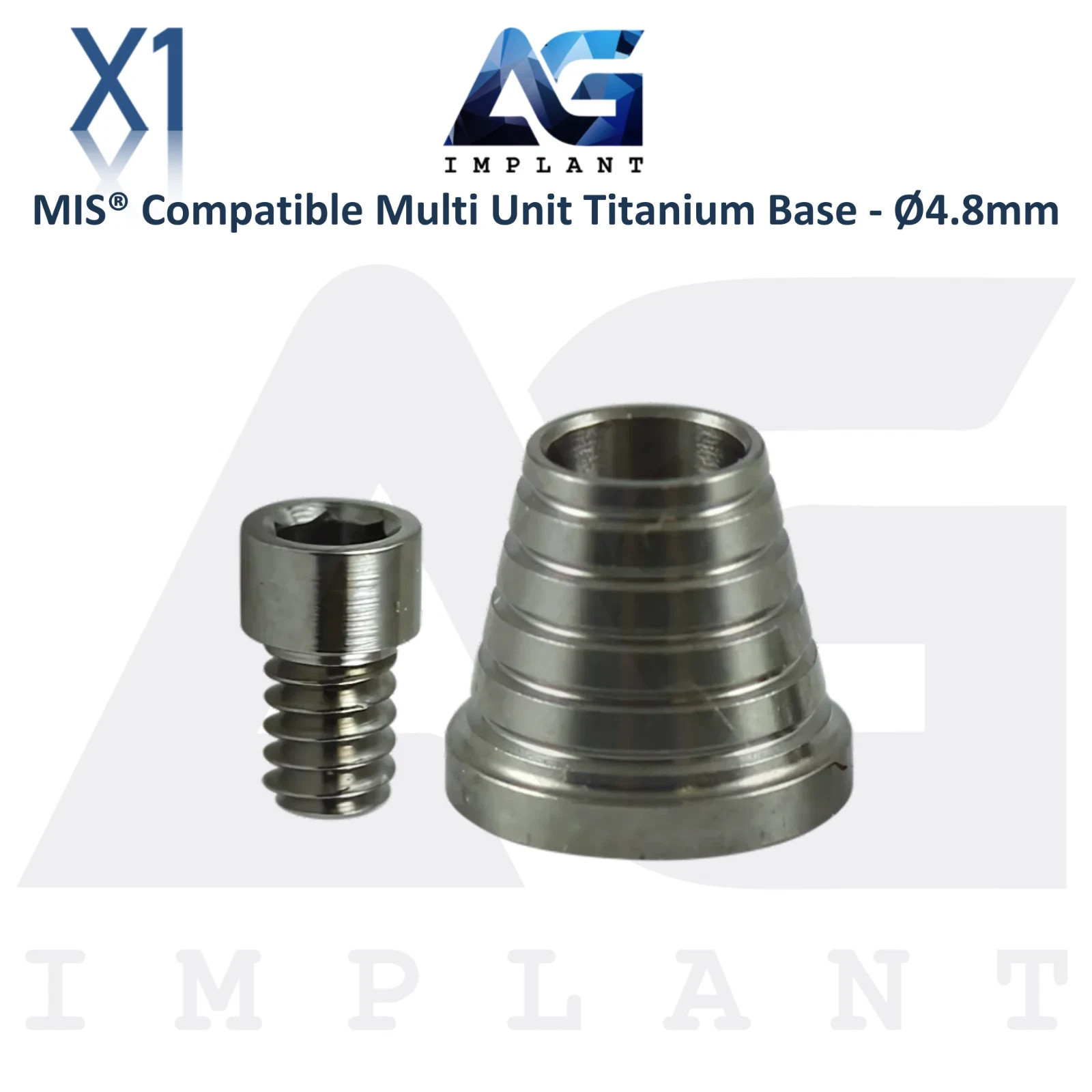 Titanium Base Ø4.8mm MIS® Compatible Multi Unit Hex System Abutment Dental Lab