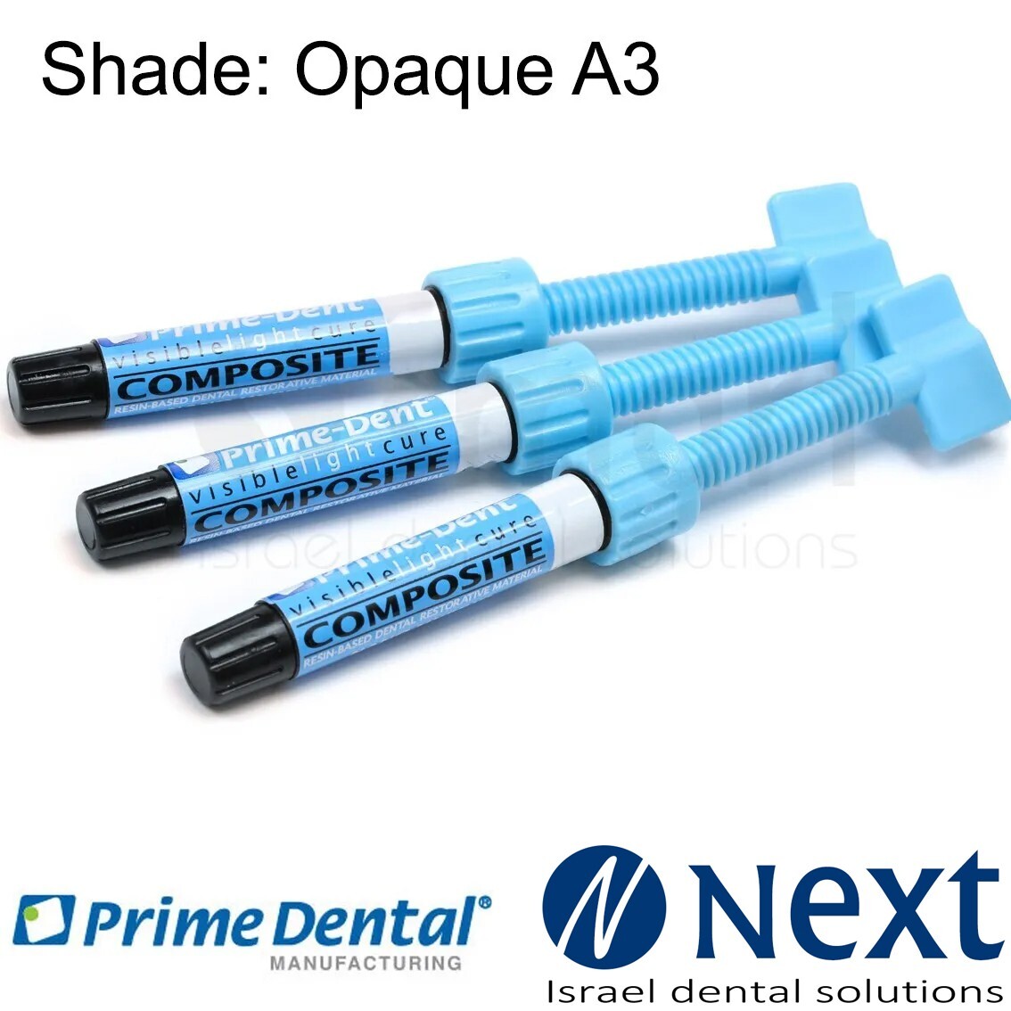 LOTx3 Prime Dental visible light cure composite Nano Hybrid Opaque A3