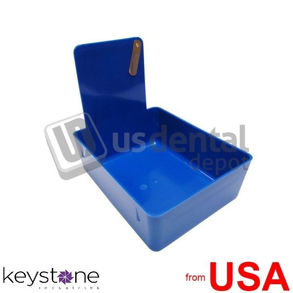 KEYSTONE BLUE plastic lab work pan w/Pin 12/pack. 18cm L x 14cm X 034-7000371