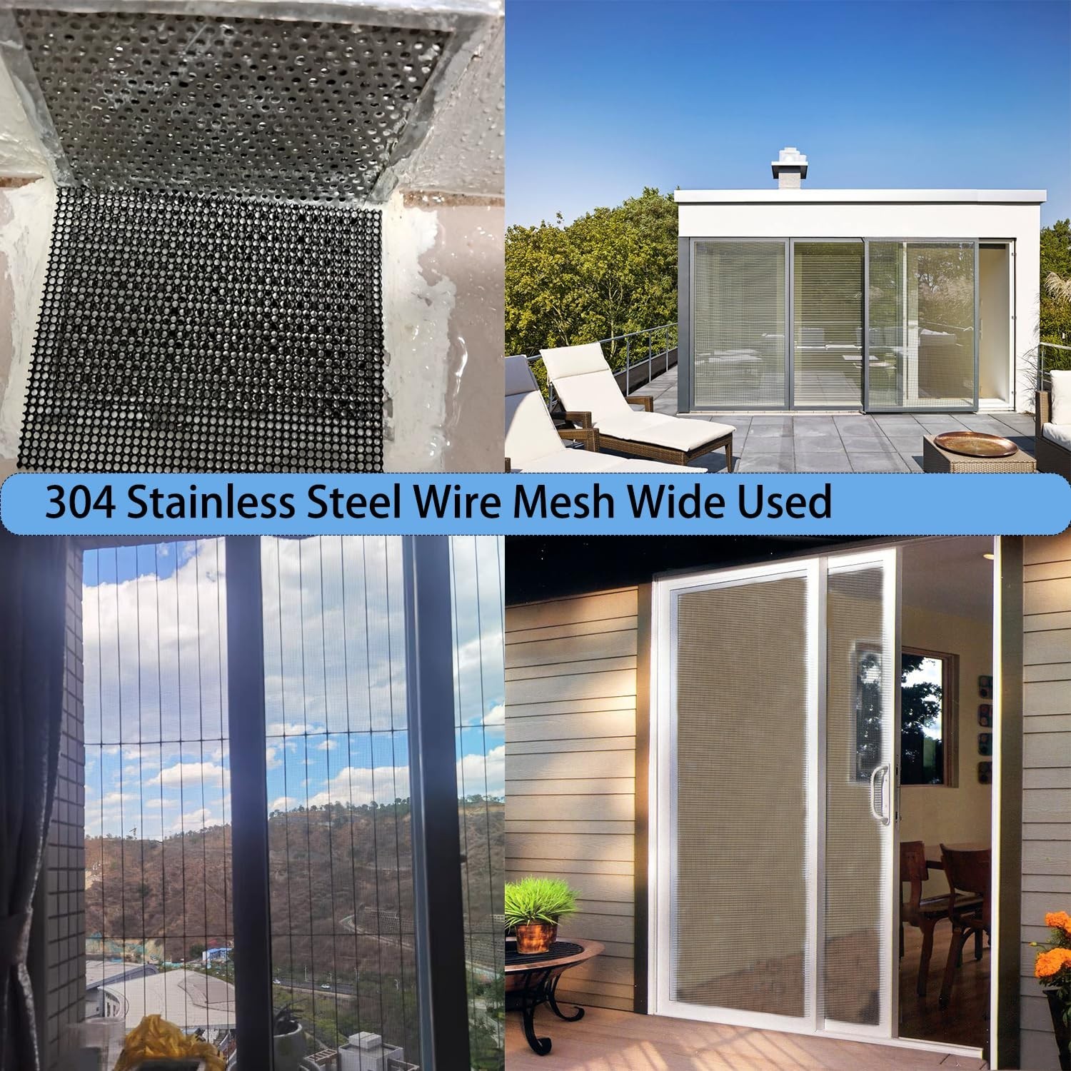 Rust-Resistant 304 Mesh Screen for Vents & Cabins – Easy Cut & Customize, 2 Pack