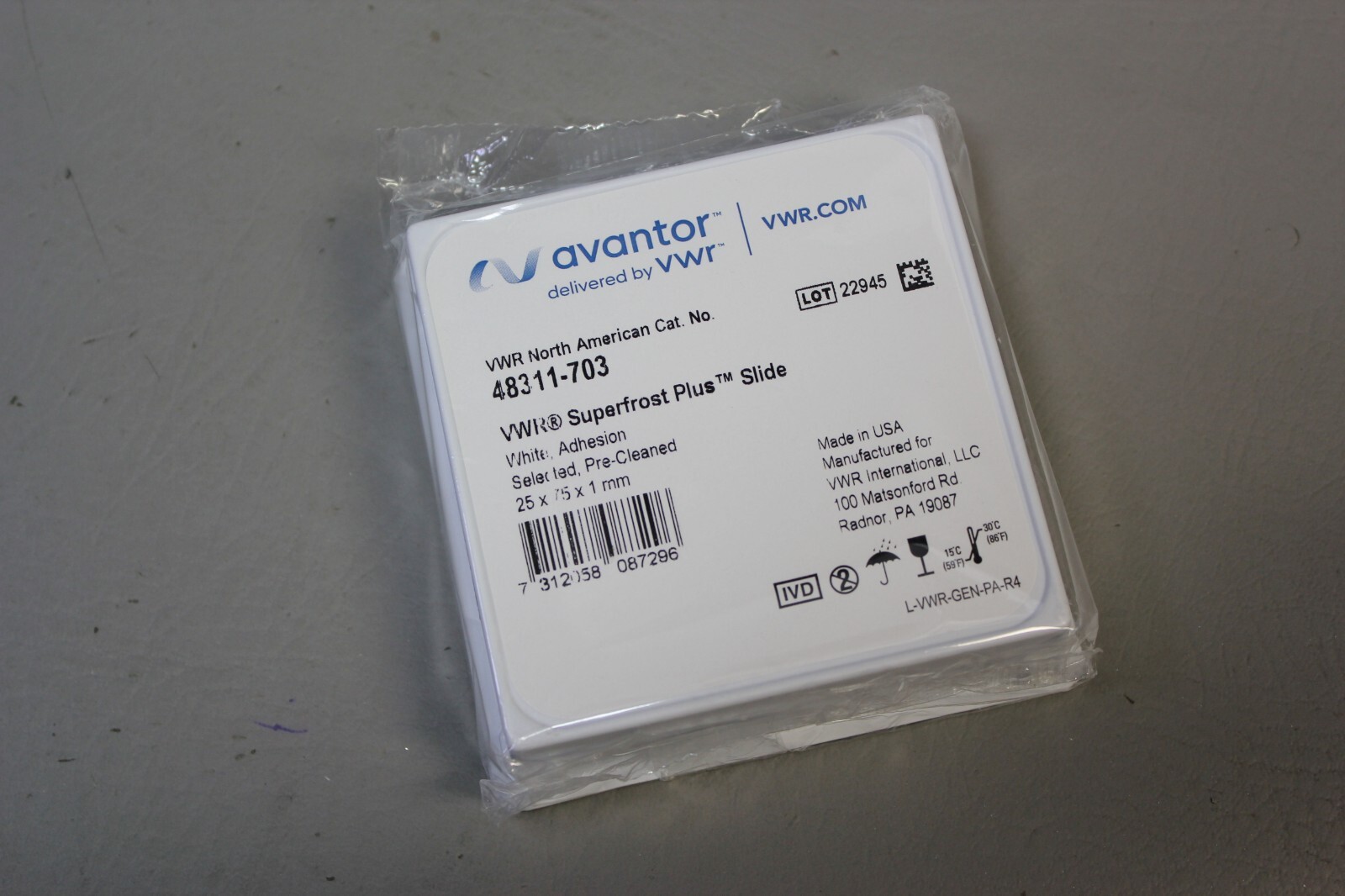 NEW PACK OF 72 AVANTOR/VWR SUPERFROST PLUS MICROSCOPE SLIDE 25x75x1mm 48311-703