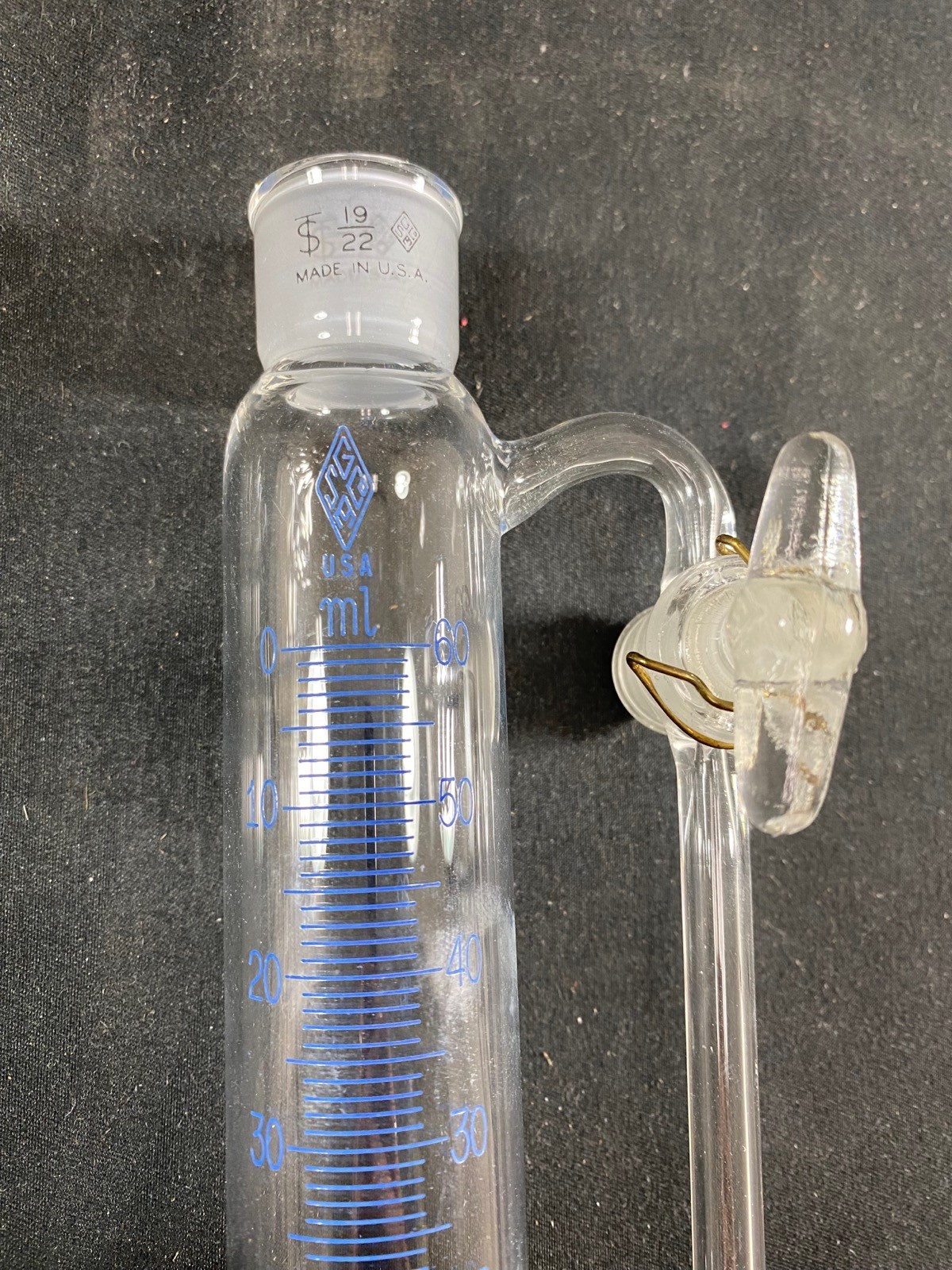 SGA Glass 60mL 19/22 24/40 Joint Graduated Pressure Equalizing Addition Funnel