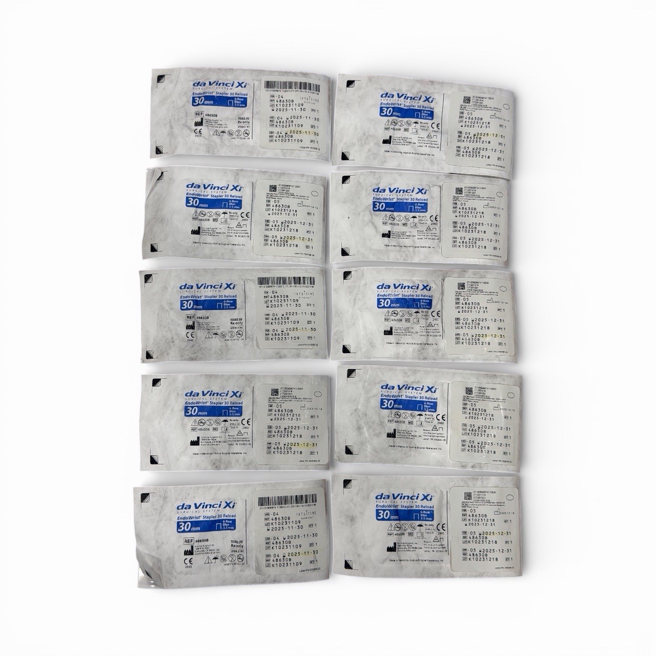 INTUITIVE 48630B DA VINCI XI ENDOWRIST 30MM RELOAD: LOT OF 10 EXPIRED UNITS