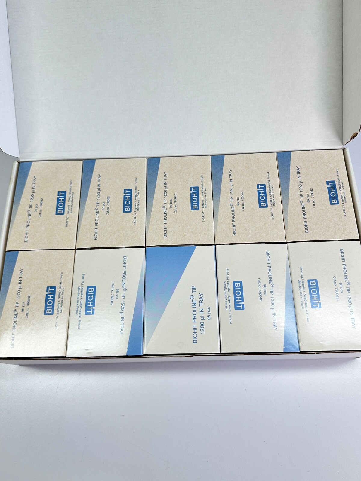 10x BIOHIT Pipette Tips, 50-1200ul, Biohit Proline, Sealpette, Nat Ster., 96/rk