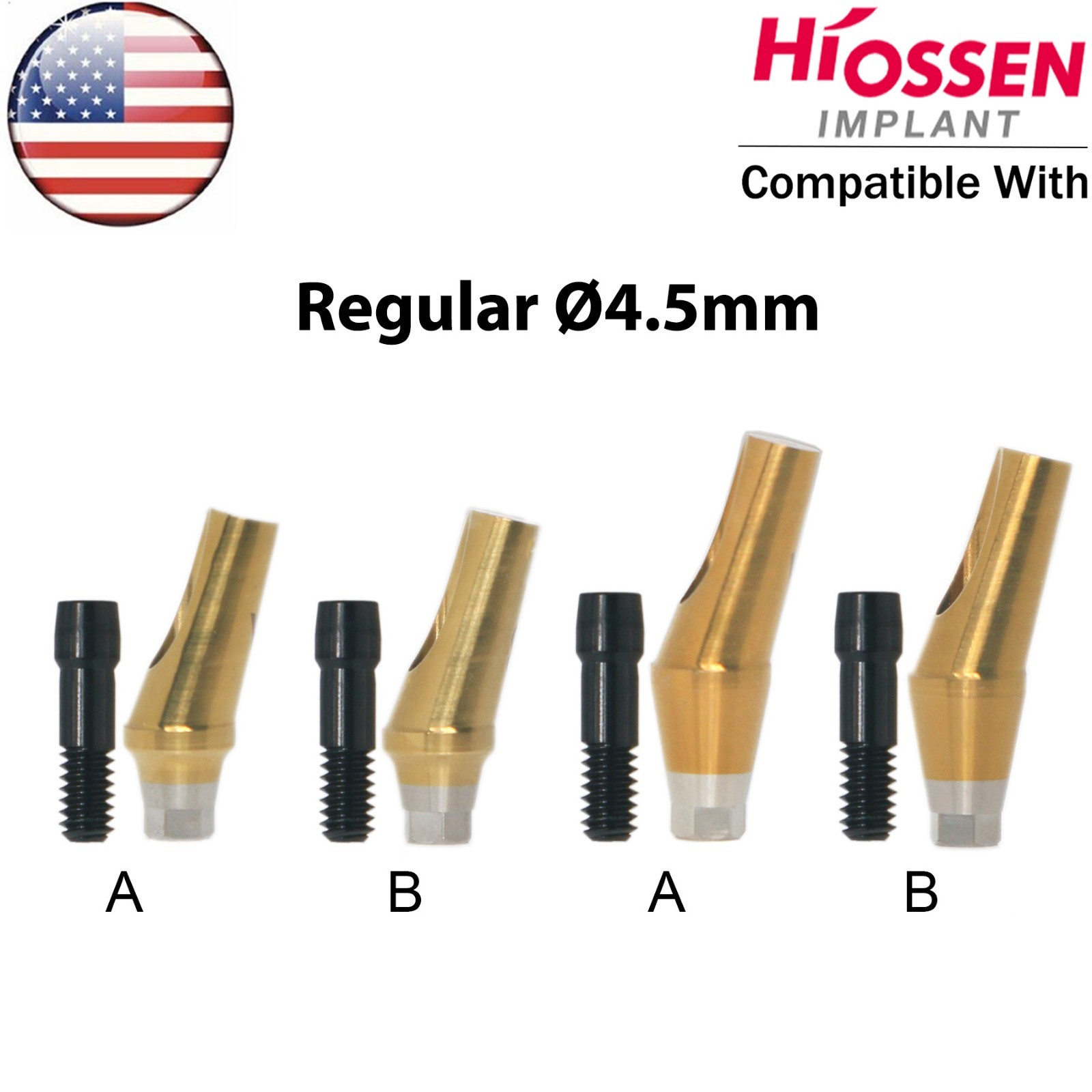 US Dental Straight Transfer 17° Angled Anatomic Abutment M/R For Hiossen Osstem