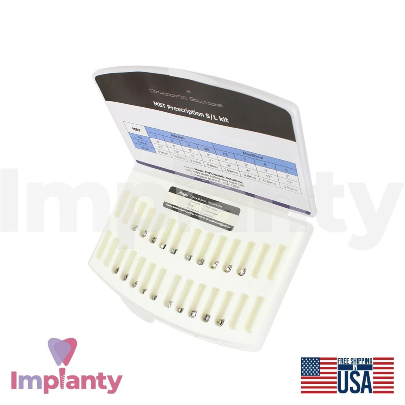 Dental MBT System Self Ligating Orthodontic Stainless Steel Brackets Kit 20pcs