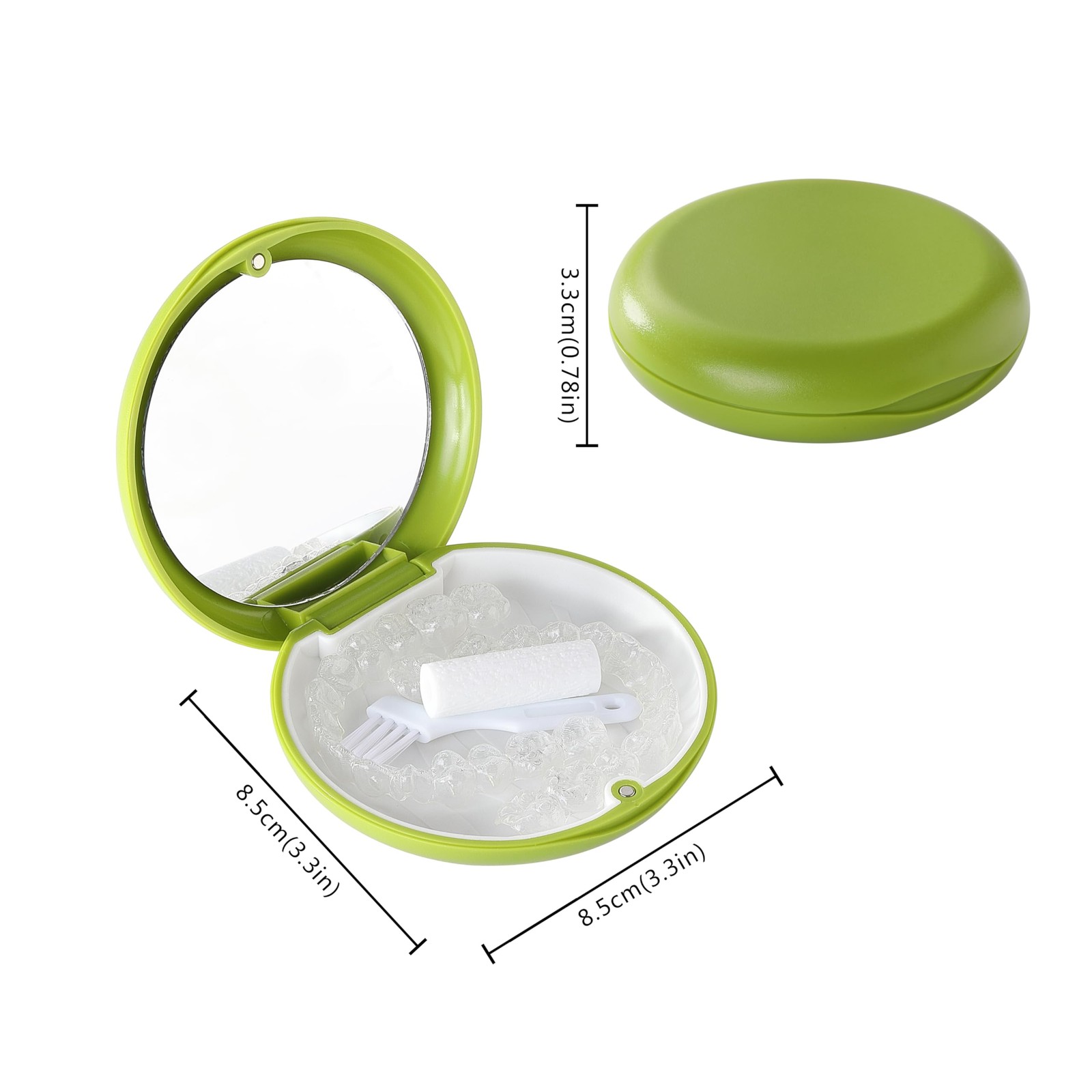 VRUIFA 2 PCS Retainer Cases, 3.42 x 0.98 inches, Green White+Black Purple