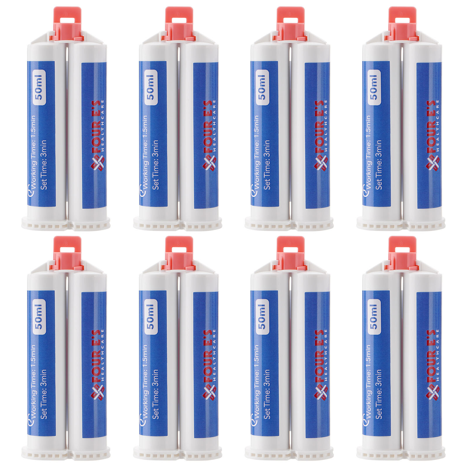 8Pcs Dental Light Body Fast Rapid Set Impression Material 50mL Cartridge VPS PVS