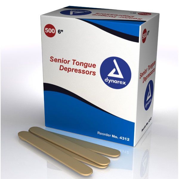 Dynarex Tongue Depressors – Adult 6″ 5000/Case (500/Bx. x 10) Non-Sterile