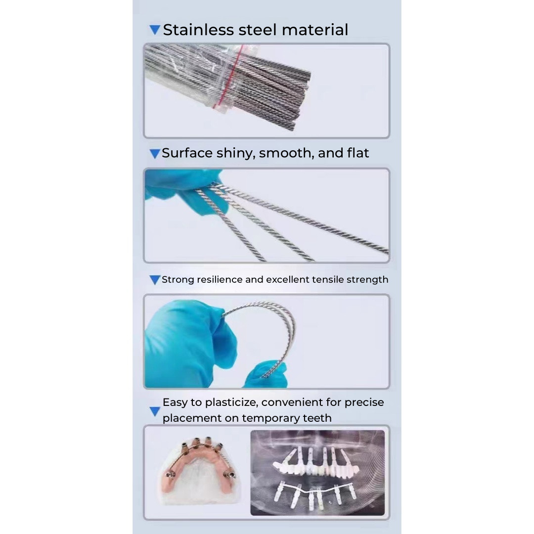 15Pcs Dental Implant Connector Stainless Wire Overdenture MU Wires Strengthener