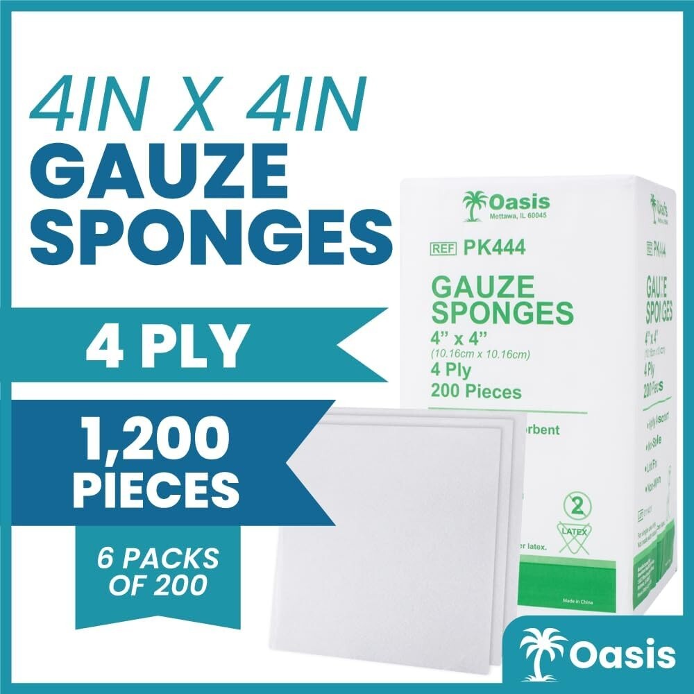 Non-Woven Gauze Sponges 4″ X 4″, 4 Ply, 1200 Per Box
