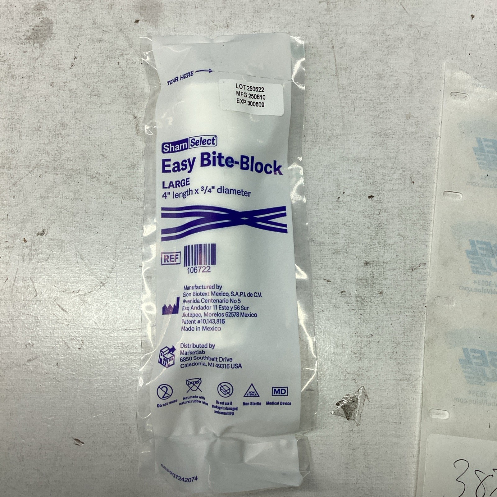 Sharn Select Dental Medical Disposable Bite Block 4x.75 Inches 100/Box Exp 06/30
