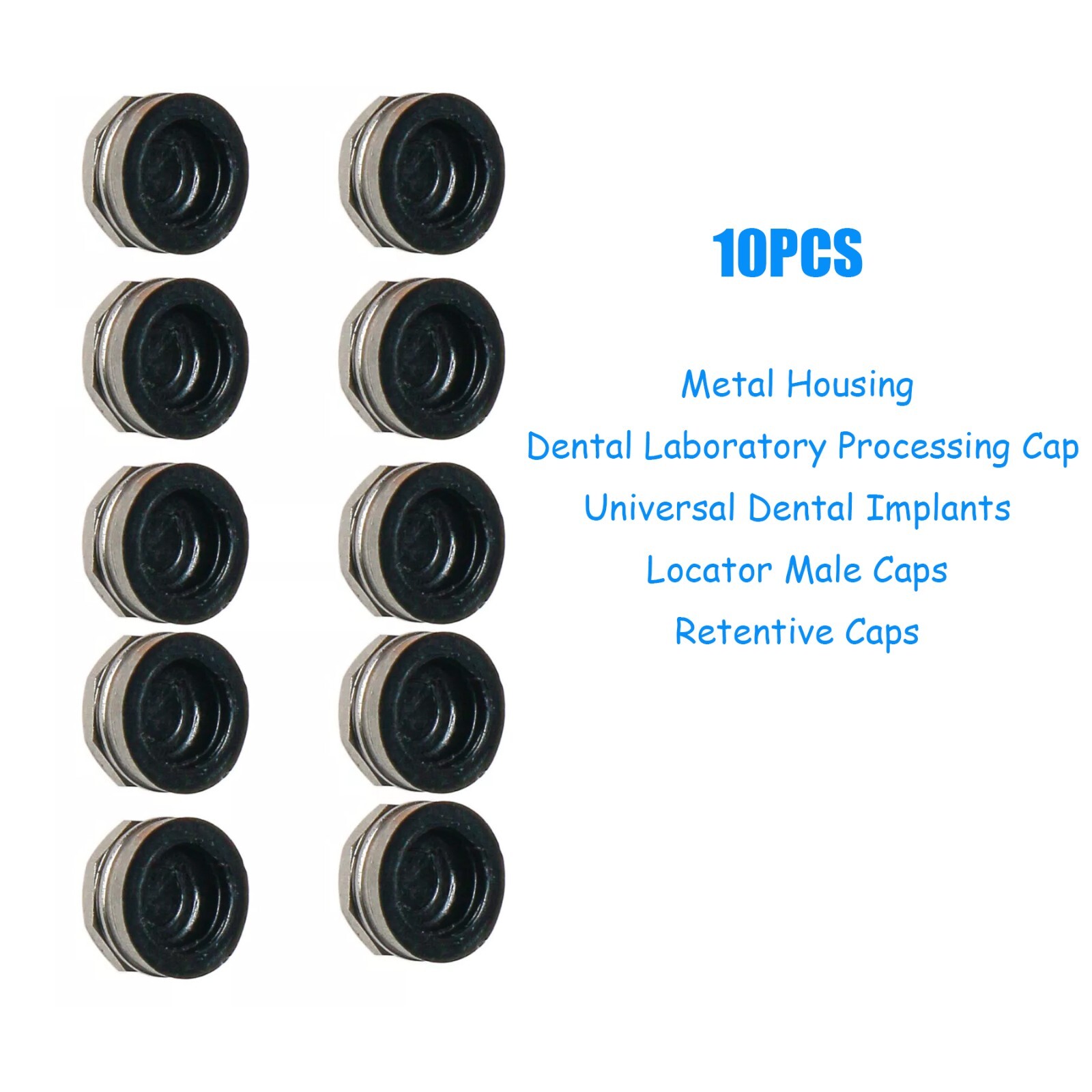 10Pcs Overdenture Dental Locator Abutments Retention Caps For Implant Inserts