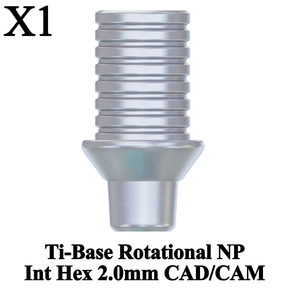 1pcs Dental Ti-Base CAD/CAM Rotational NP Int Hex 2.0mm Titanium Library Slim