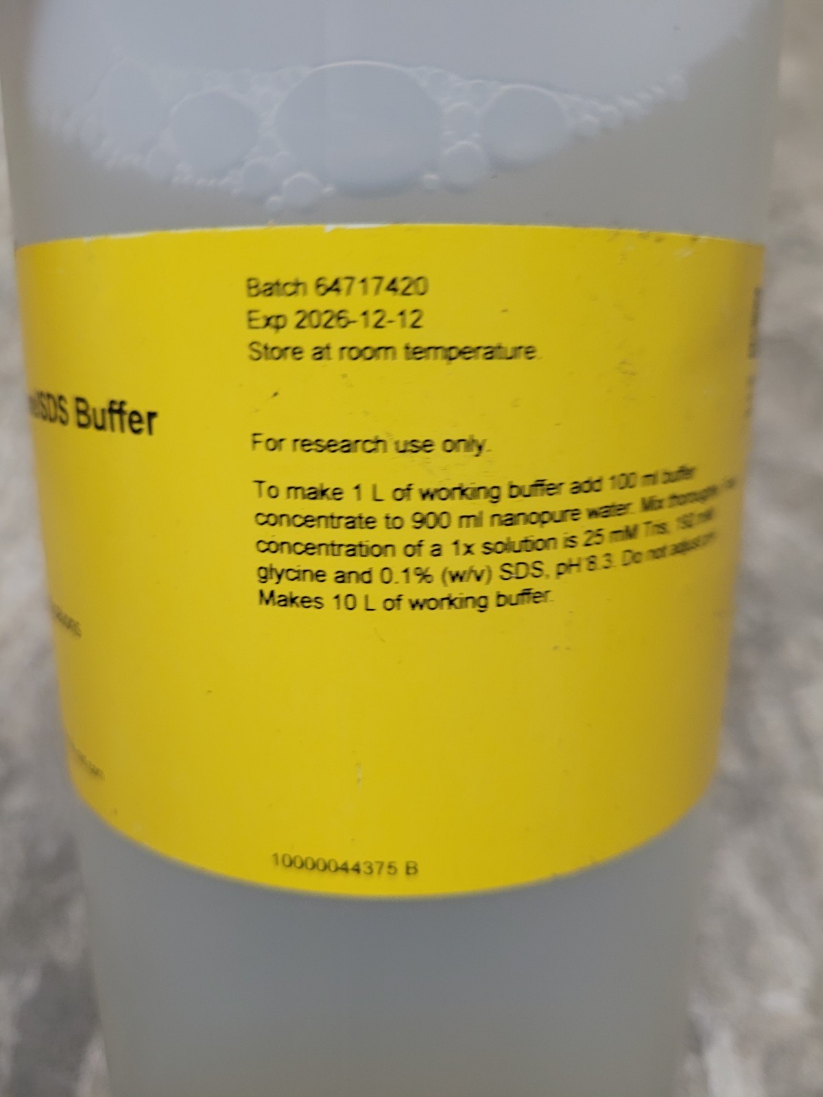 Bio Rad 10x Tris/Glycine/SDS TBS Buffer- 1L Bottle- LOT OF 3 Different Bottles