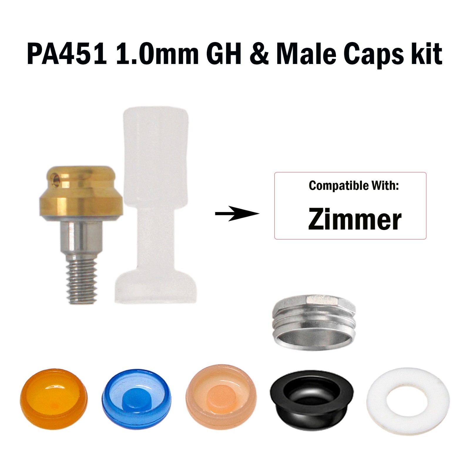 US Locator Overdenture Abutment Fit Zimmer Screw-Vent 4.5mm Male Cap Kit Implant