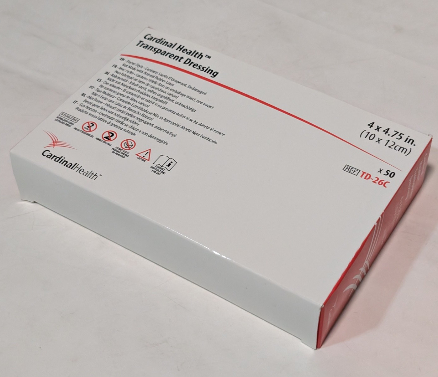 Lot of 50 Cardinal Health TD-26C Transparent Dressings 4″ x 4.75″ 50 Count Each