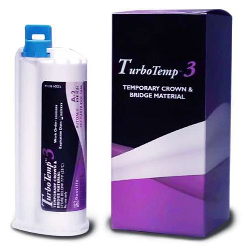 Turbo Temp 3 Temporary Crown and Bridge material A1 shade, Self-Cure 10:1