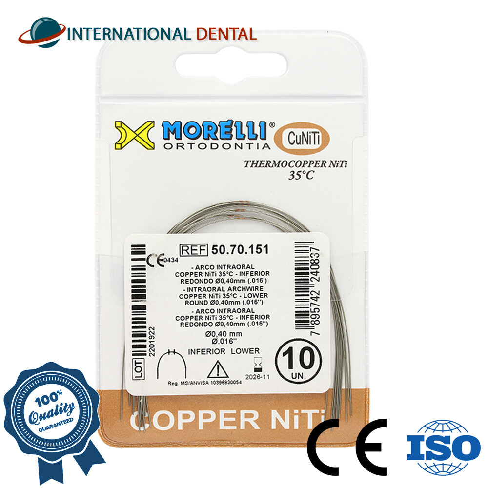 Orthodontic Dental Morelli Intraoral Archwire Thermo Copper NiTi 35° Round
