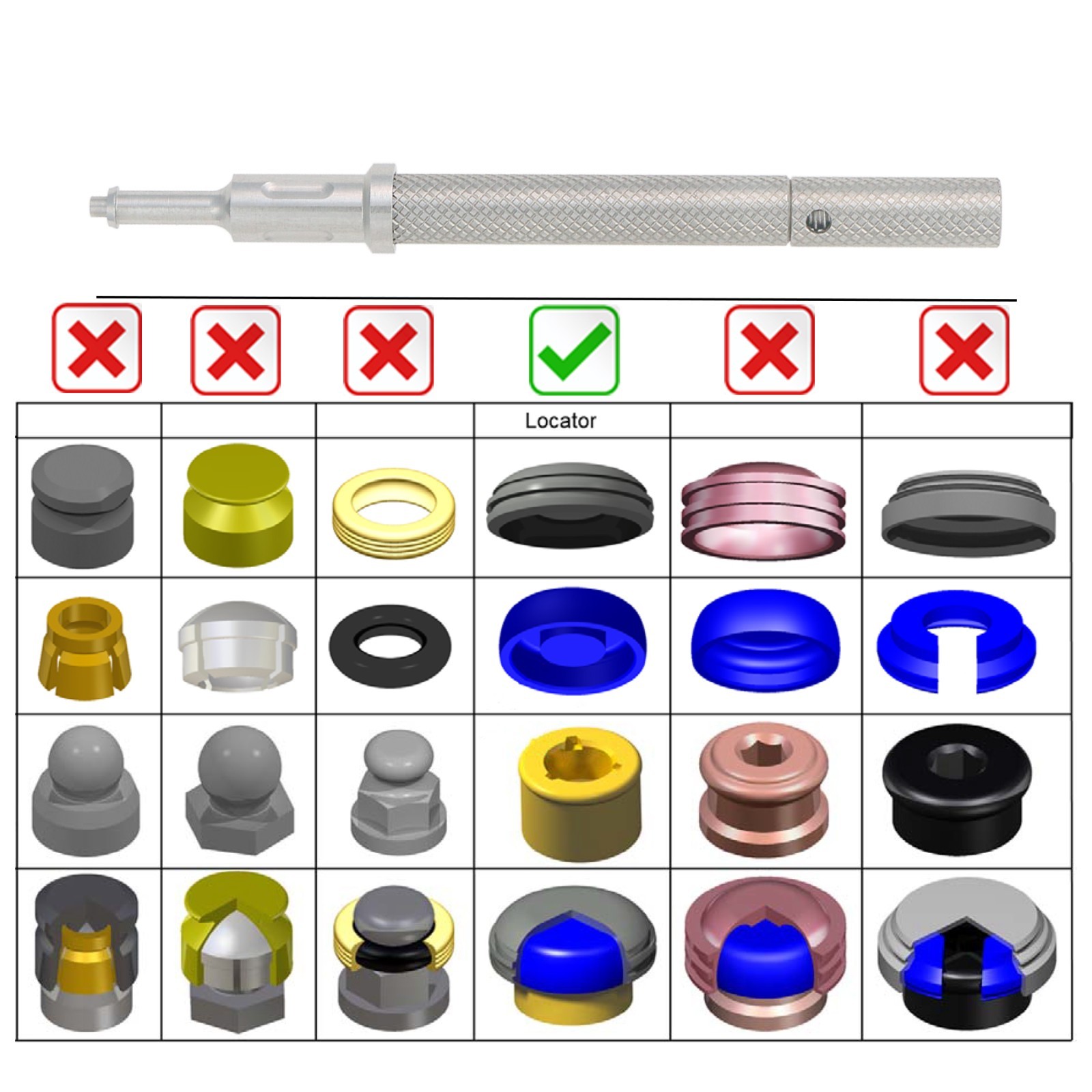 Overdenture Locator Abutment Fits Hiossen/Zimmer TSV/Nobel/Bego/Mis CC-Hex Plat
