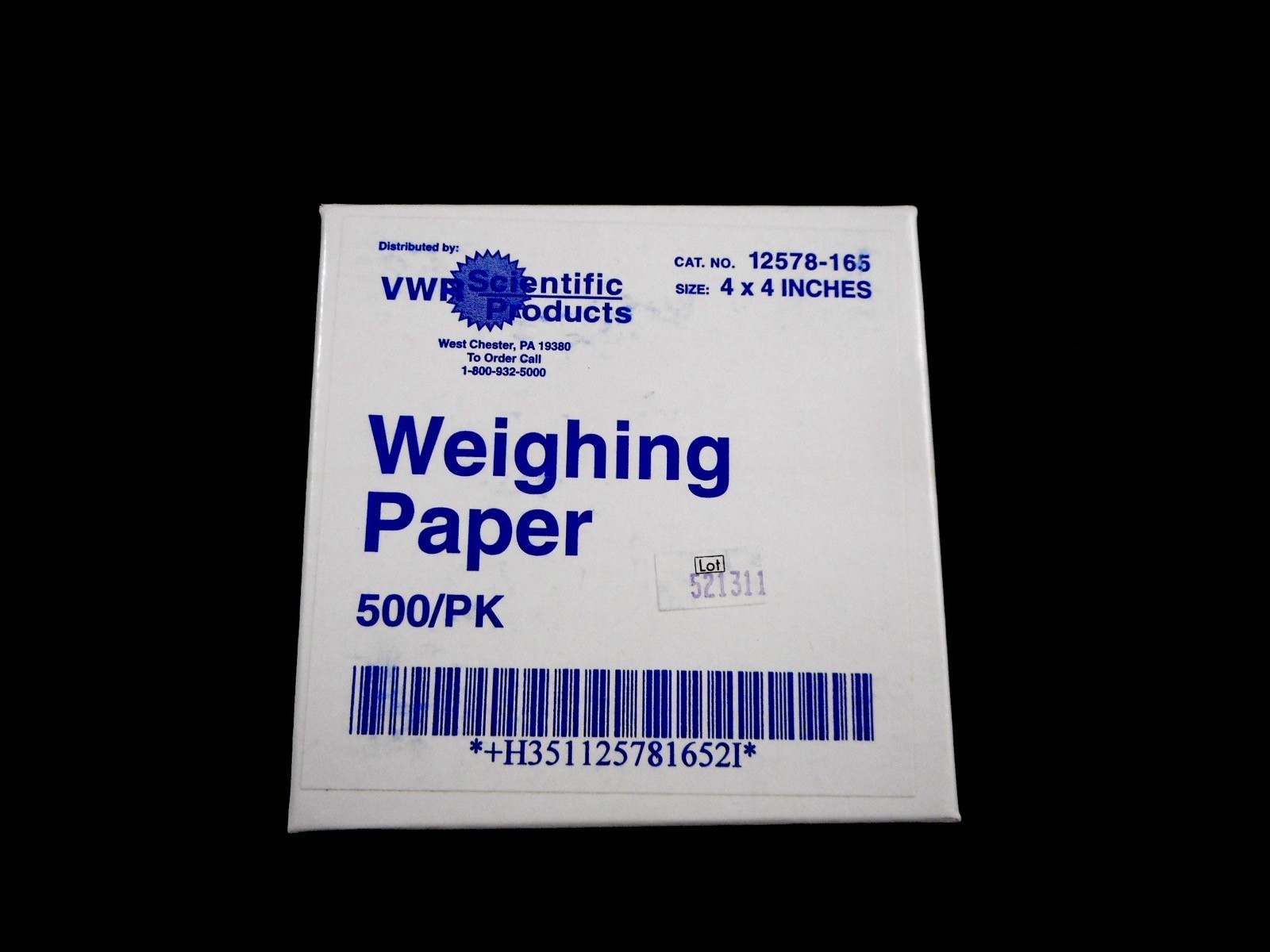 VWR Weighing Paper Lightweight 4 x 4in Pack of 500 Pieces 12578-165