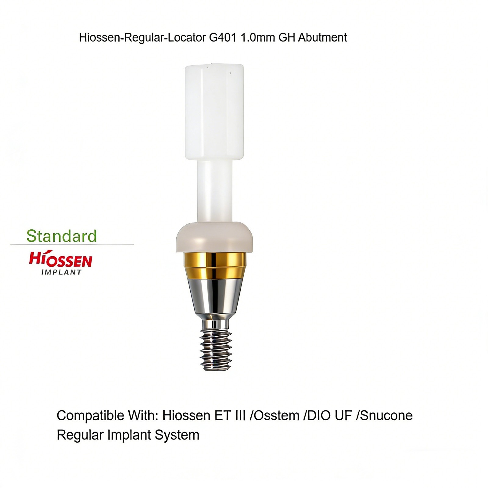 Hiossen ET Regular Ti Locator Abutment Fits Zest Locator Osstem GS/TS 2.5mm Hex