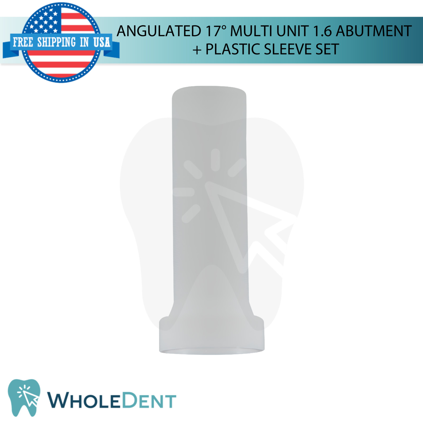 10x Dental Angulated 17° Prosthetic Multi Unit 1.6mm Plastic Sleeve Set Int Hex