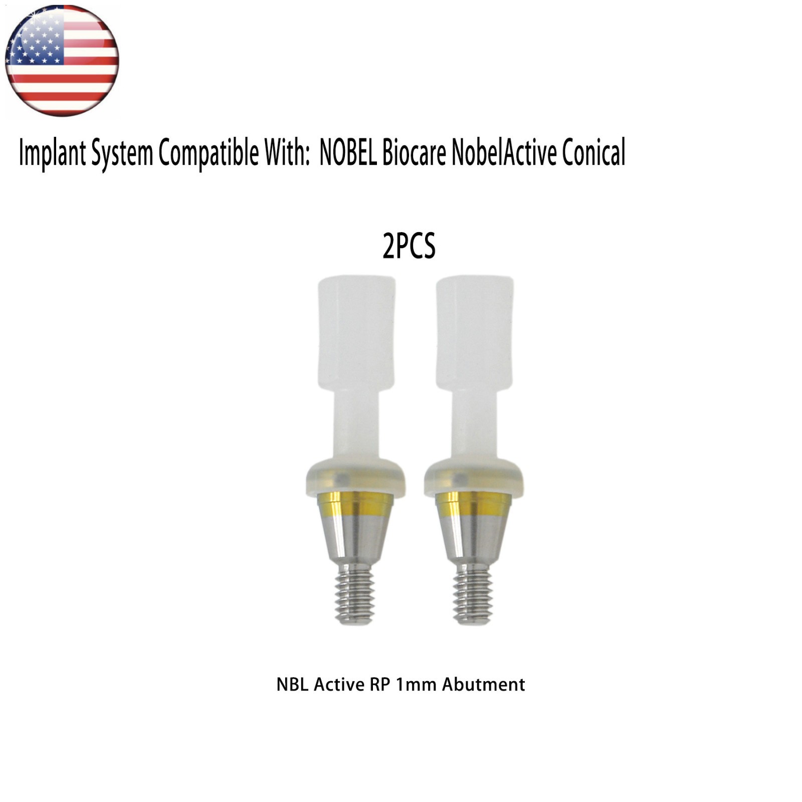 US Dental Locator Abutments for Nobel Active Conical RP NA451/2/3/4/5mm Height