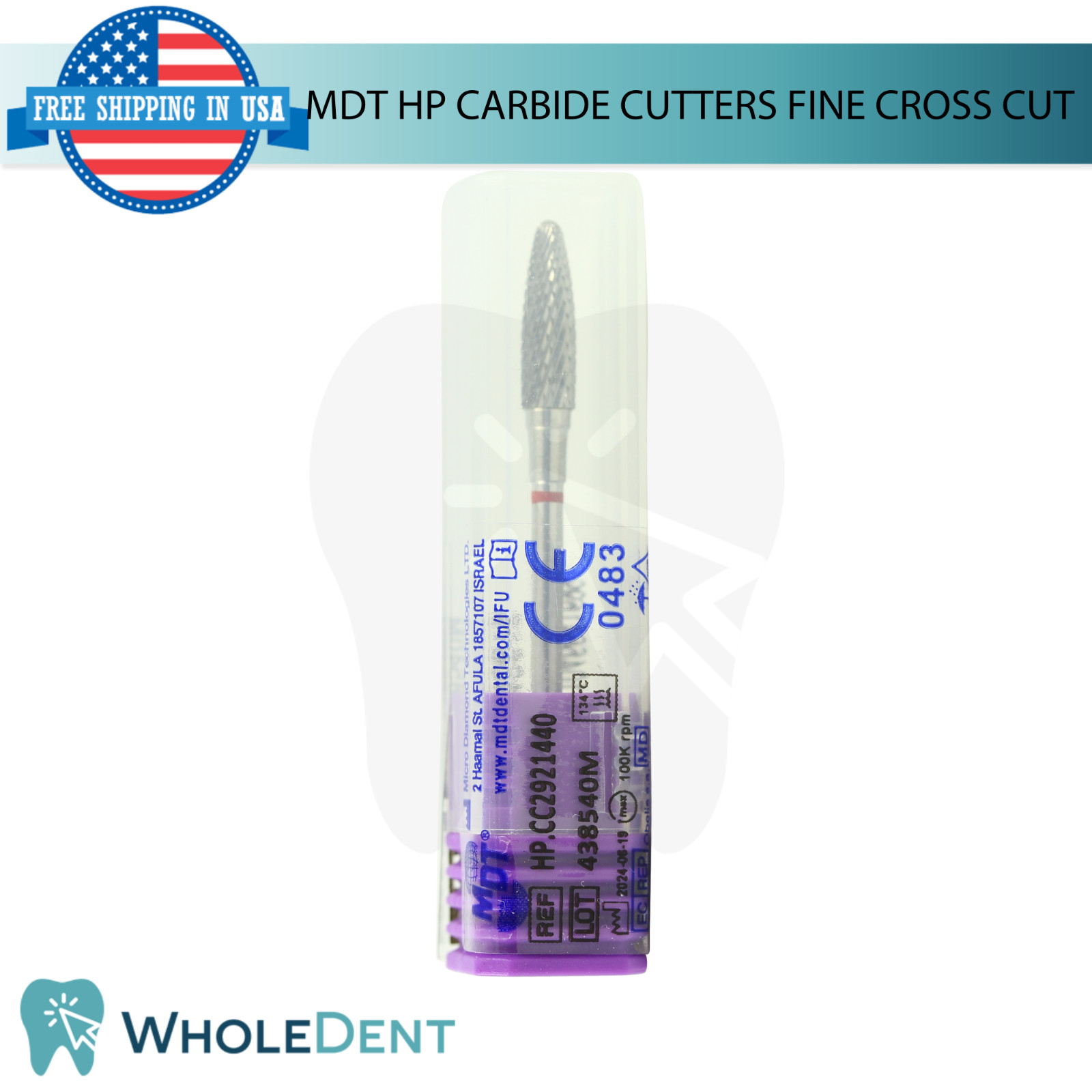 Dental MDT HP Carbide Cutters Fine Cross Cut Bur Smooth Finishing Shaping Tool