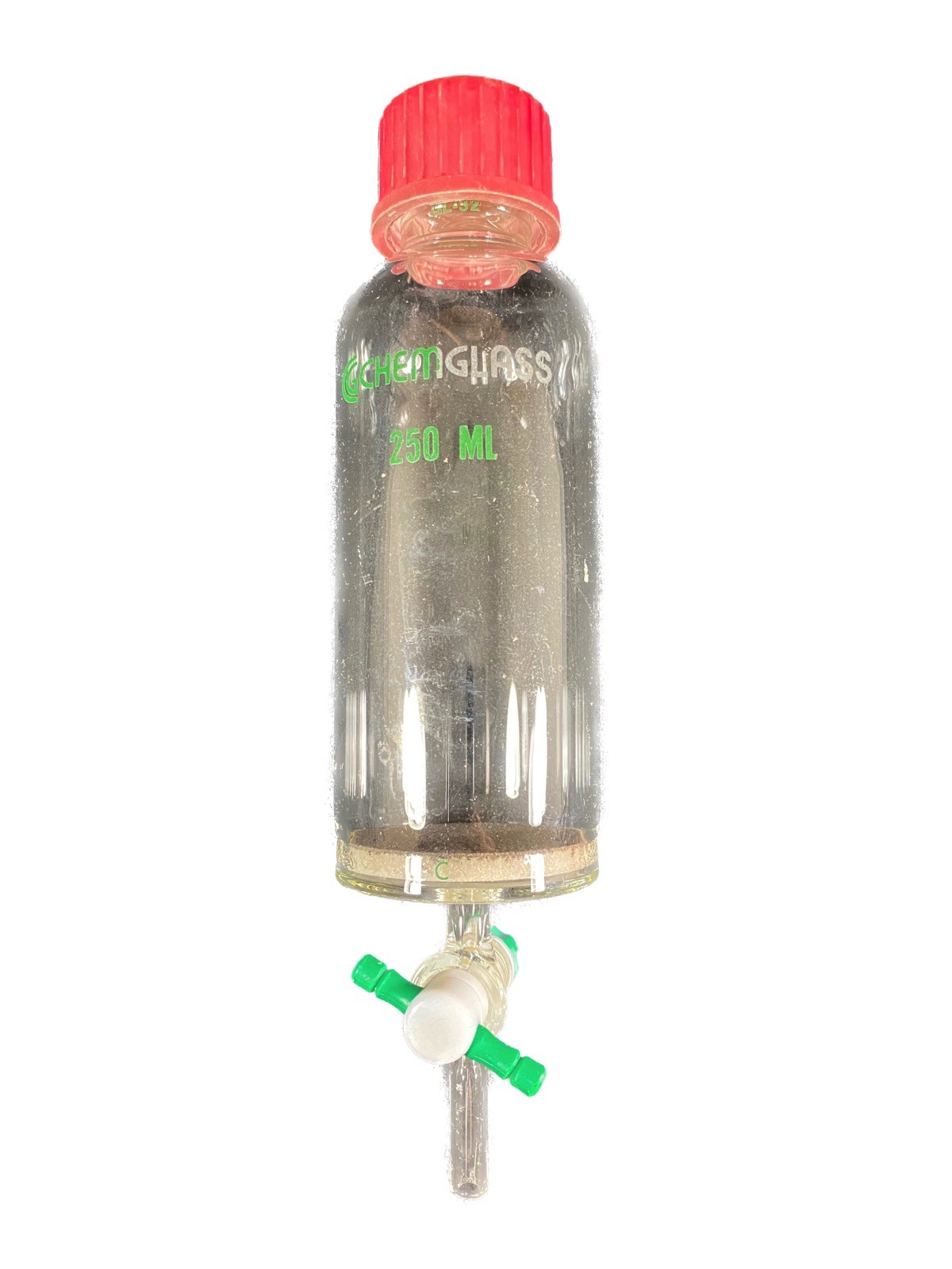 CHEMGLASS Glass 250mL GL-32 Coarse Frit Solid Phase Peptide Synthesis Vessel (B)