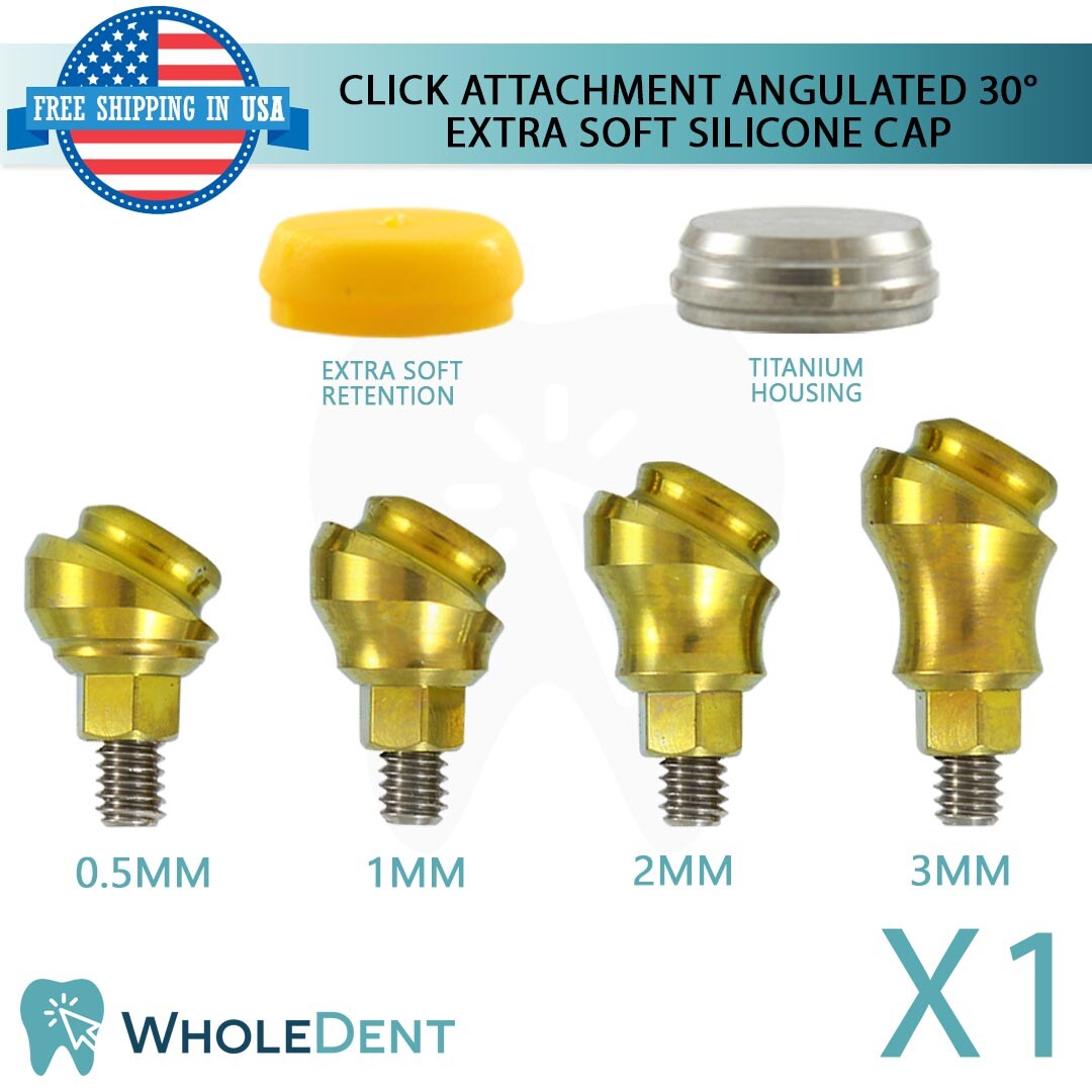 Angulated Click Attachment Extra Soft Silicone Cap 30° Dental Internal Hex