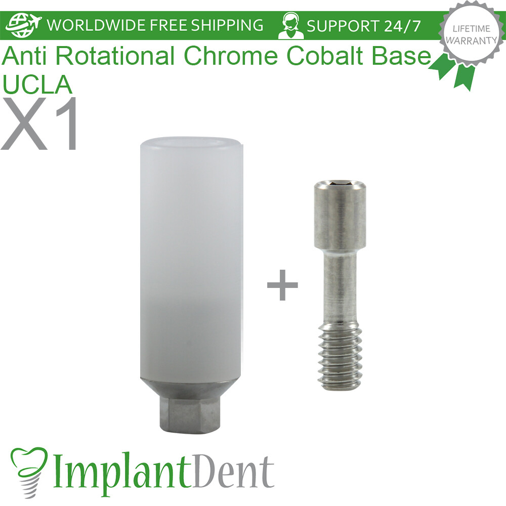 1x Anti Rotational Chrome Cobalt Base (UCLA) Dental Prosthetics Int Hex 2.42mm