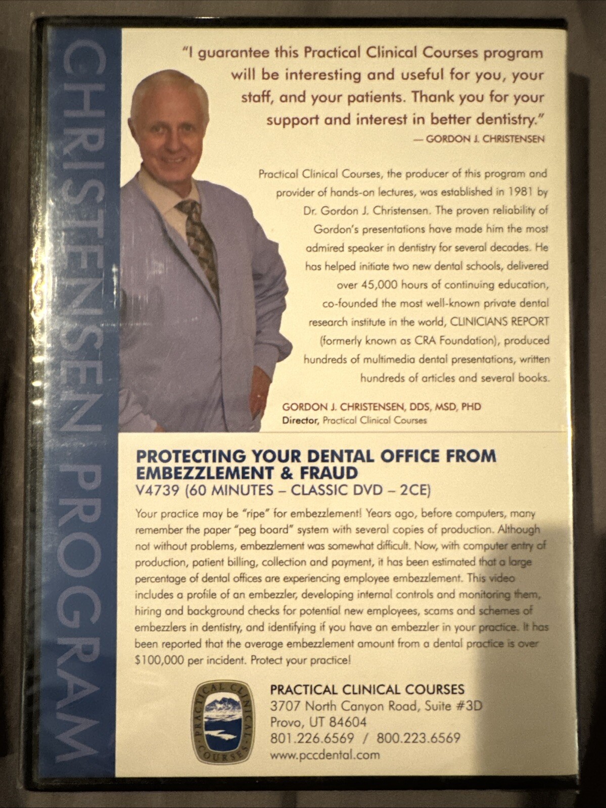 Protecting Dental Office from Embezzlement (V4739) Gordon Christensen PCC DVD