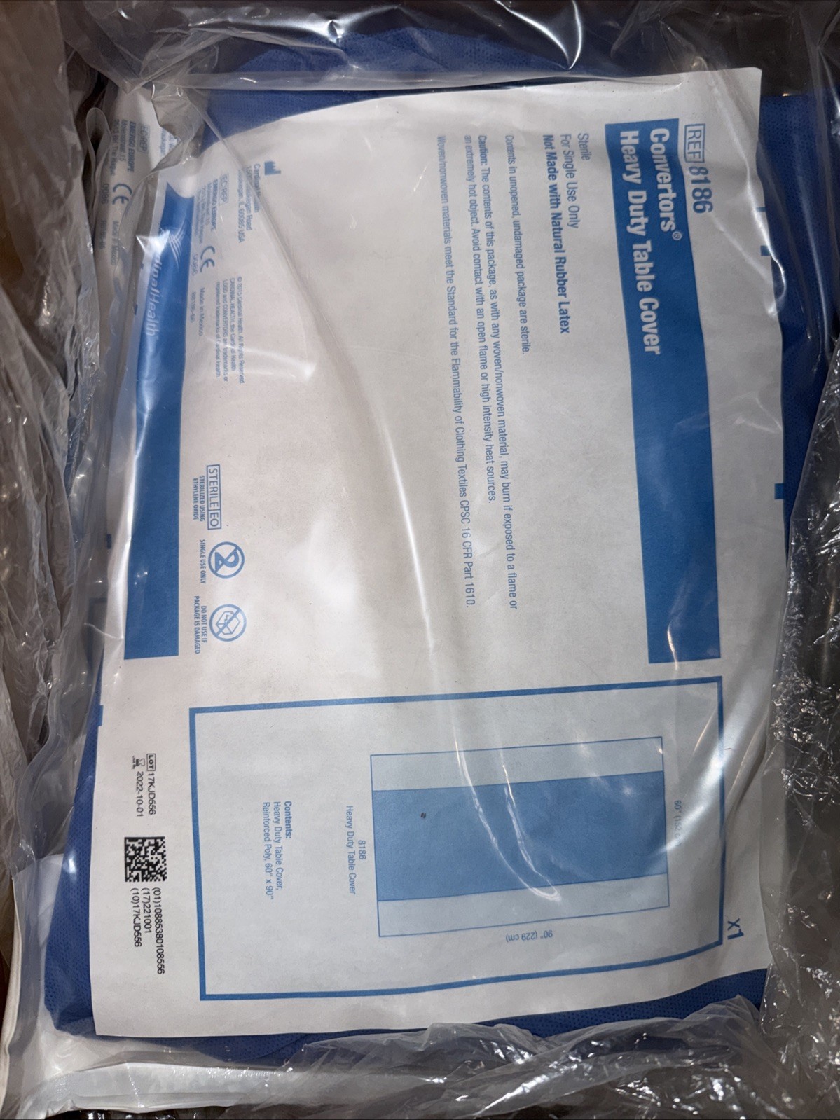 Cardinal Health 8186 Heavy Duty Table Covers 60×90 Lot of 24 Expired