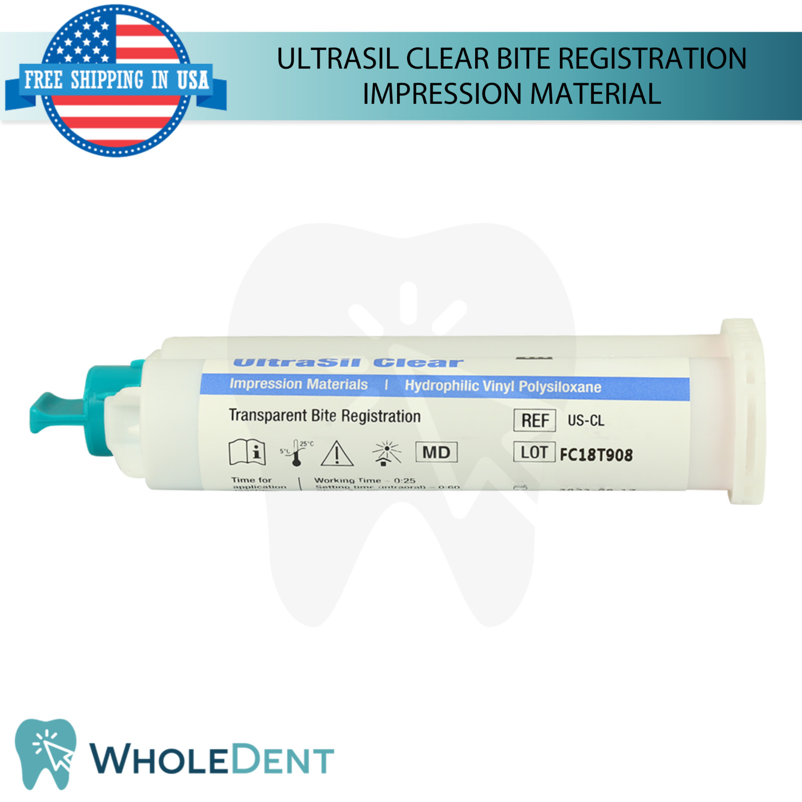 UltraSil VPS Clear Bite Registration Dental Impression Material Cartridge 50ml